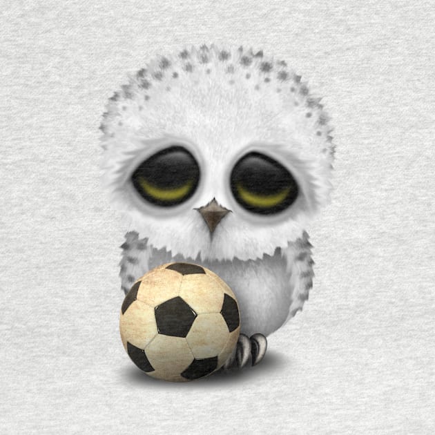 Cute Baby Owl With Football Soccer Ball by jeffbartels